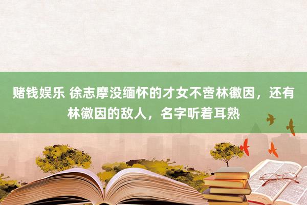 赌钱娱乐 徐志摩没缅怀的才女不啻林徽因，还有林徽因的敌人，名字听着耳熟