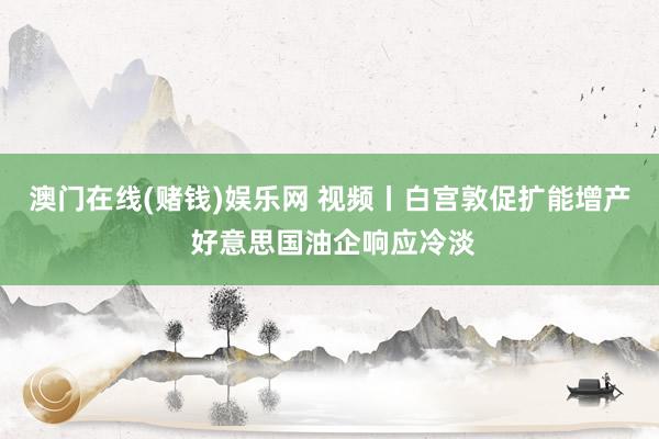 澳门在线(赌钱)娱乐网 视频丨白宫敦促扩能增产 好意思国油企响应冷淡