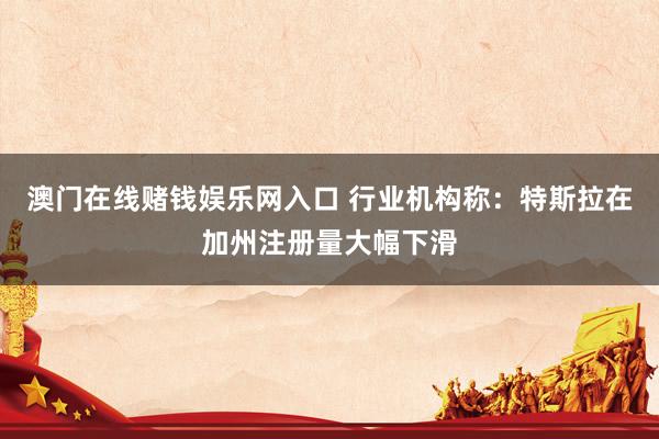 澳门在线赌钱娱乐网入口 行业机构称：特斯拉在加州注册量大幅下滑